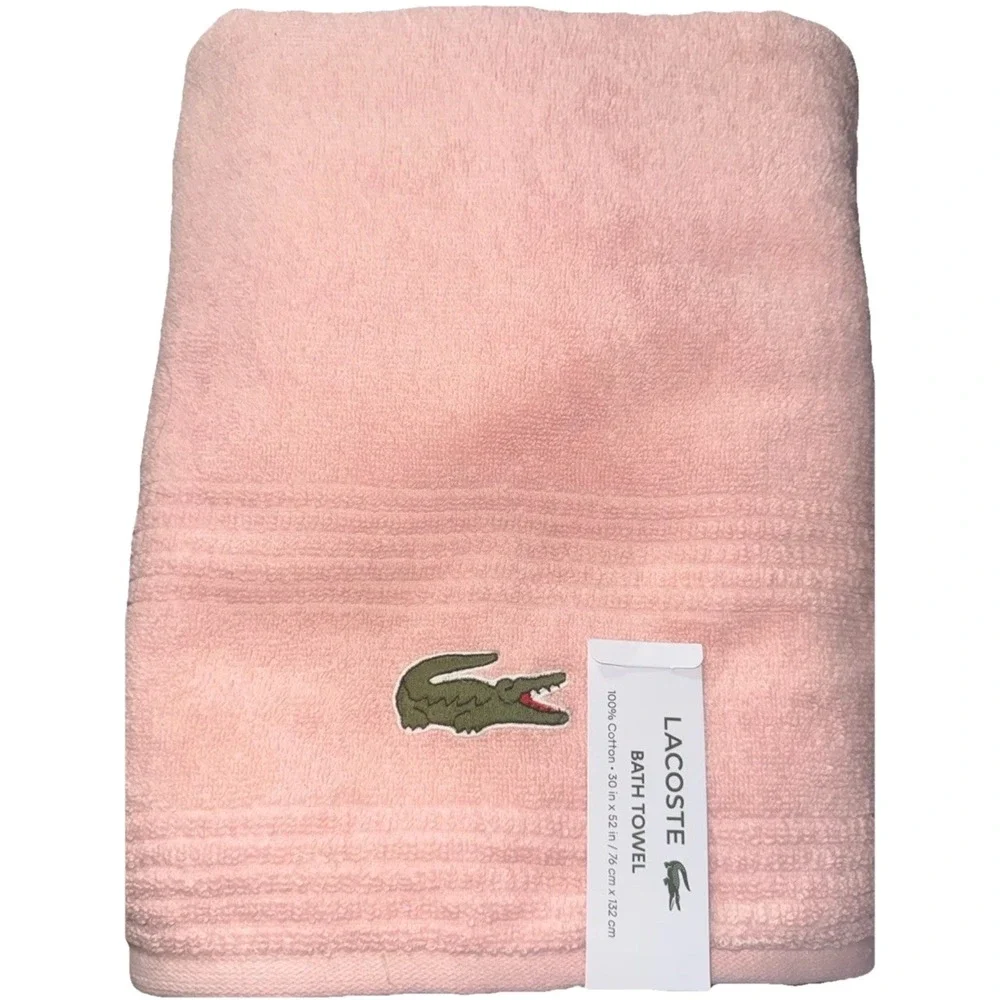 Lacoste ~ Champaign Pink Bath Towel 100% Cotton 30